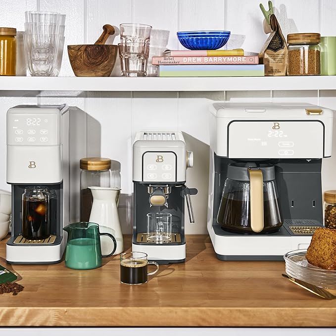 Multi-Brew Coffee Maker 12-Cup Carafe + Single-Serve Pods or Grounds Over Ice Touch Display by Drew Barrymoree.