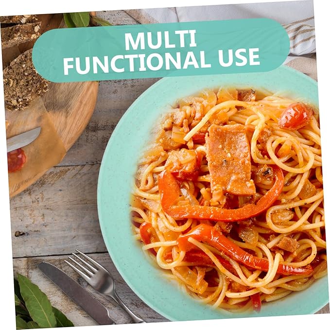 Alipis 12pcs Modern Wheat Straw Plastic Dinnerware Set Microwave Safe Plates Bowls Cups for Boys and Girls Toddlers Camping