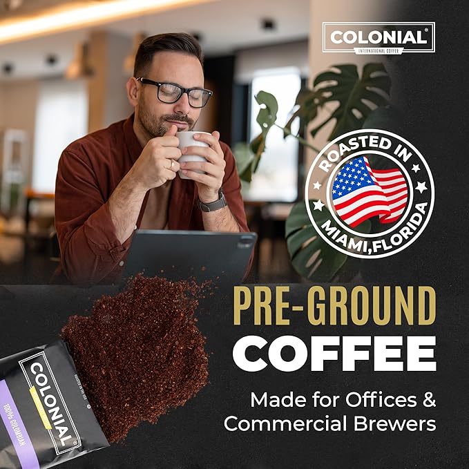 Colonial Coffee 100 Count Single Pot Coffee Packets – 100% Arabica Vanilla Flavored Medium Roast | Pre-Measured Frac Packs for 12 Cup Maker | Bulk Ground Gourmet Coffee for Home &amp Office