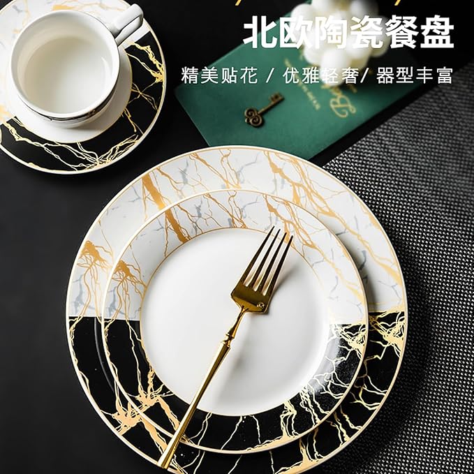 24-piece dinnerware sets dish set for 6 dinner plate set kitchen dish set with dinner plates and cup daily use lightweight for housewarming party plates and cups set