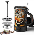 Electric French Press Coffee Maker 120V Boil Water &amp Press Coffee 2-in-1 Portable Design for Camping Travel 6 Minute Brew Ready
