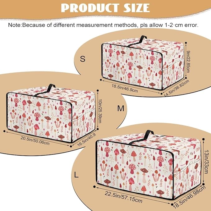 Dustproof Toaster Oven Cover Heat-Resistant Microwave Grill Cover Protector Faux Linen Polyester Dust Covers Case Protections for Toaster Oven Cartoon Mushroom