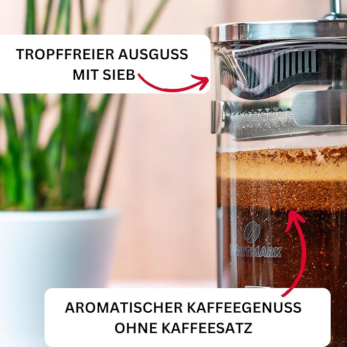 Westmark French Press Coffee Maker 500 ml Brasilia BPA-free Stainless steal 24702260