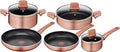 Lagostina Copper/Pan Set External Copper Effect Non-Stick Aluminium 8 Pieces Black