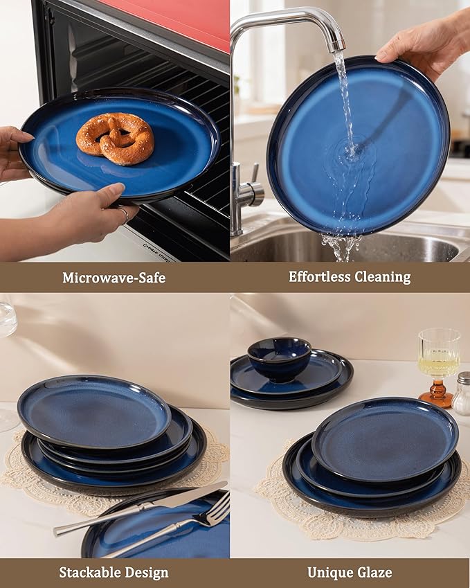 Dinnerware sets plates and bowls sets modern platesCeramic Dinnerware Sets12 Pieces Porcelain Lightweight PlatesScratch Resistant Dish Set (style - 8 4 - Set (12pcs))