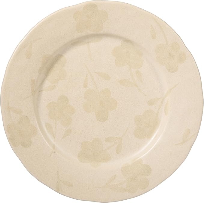 Bloomhouse - 2 Time Oprah's Favorite Things - Made in Portugal Hand Painted 10.8 Inch Dinner Plates Set of 4 - Porto Petals Floral Dish Set - Lilly Cream