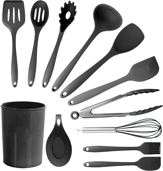MegaChef Tool Cookware Utensil Set 12 Piece Black