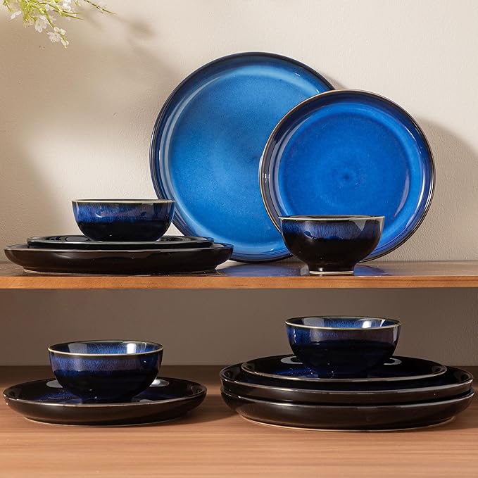 Dinnerware sets plates and bowls sets modern platesCeramic Dinnerware Sets12 Pieces Porcelain Lightweight PlatesScratch Resistant Dish Set (style - 8 4 - Set (12pcs))