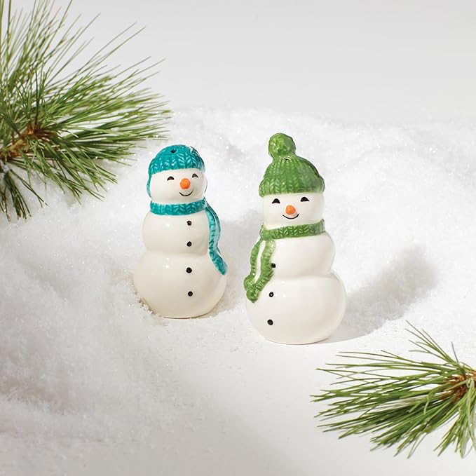 Lenox 895171 Balsam Lane Snowman Salt &amp Pepper Set 2-Piece Christmas &amp Holiday Hosting
