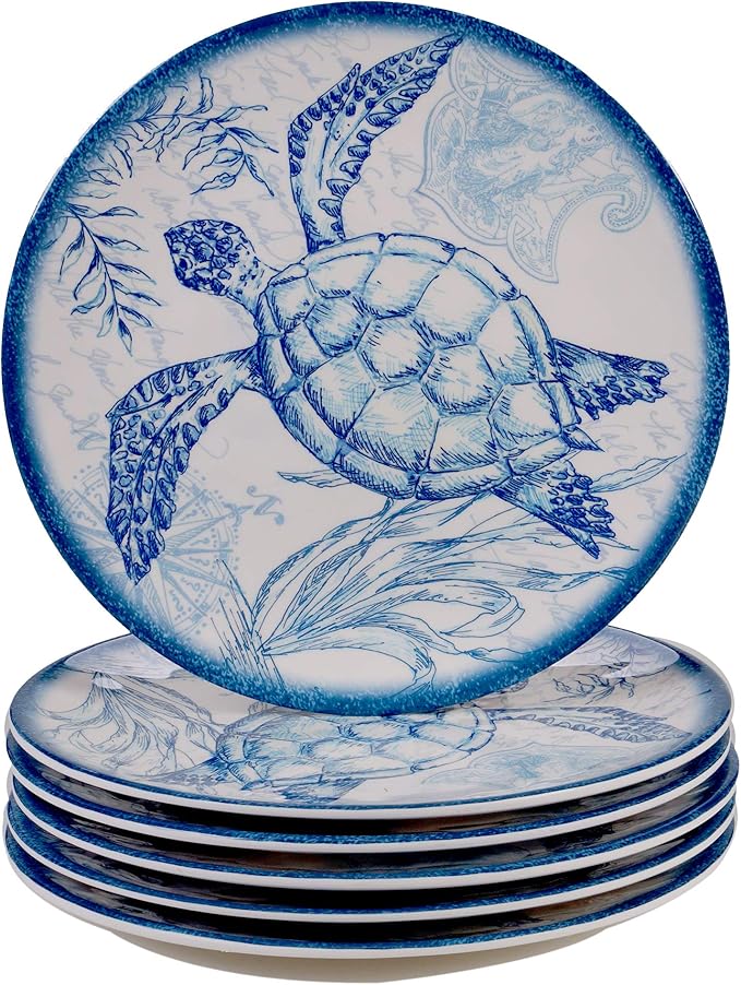 Certified International Oceanic 12 piece Melamine Dinnerware Set Service for 4 Multi Colored