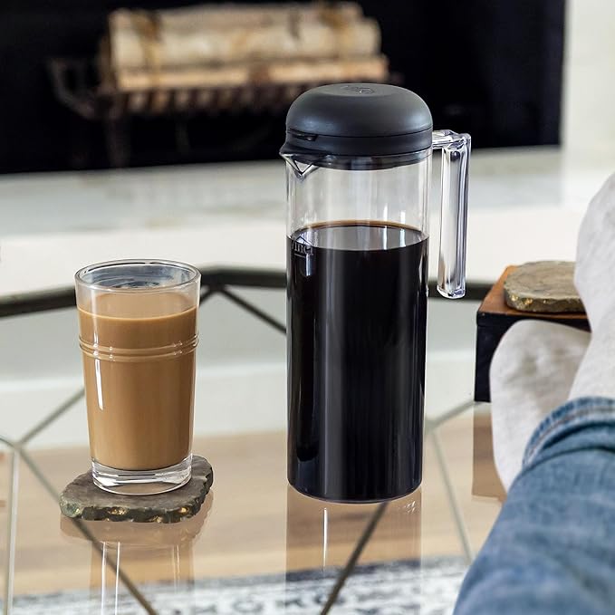 VINCI Cold Brew 360 Plastic Cold Brew Coffee Maker Featuring Patented Dual Filter 360 Brewing Technology Cold Brew for Iced Coffee (1.4 Liter / 47 FL.OZ)