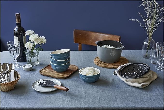 staub La Cocotte de GOHAN 40509-703 La Cocotte de Gohan Gray M 6.3 inches (16 cm) Rice Pot 2 Pieces Paint Cast Iron Pot Induction Compatible Rice Cooker