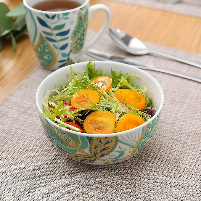 Porcelain Dinnerware Sets Plates and Bowls Sets 32-Piece Porcelain Ceramic Tableware Dinner Set with Dinner Plate Dessert Plate Cereal Bow