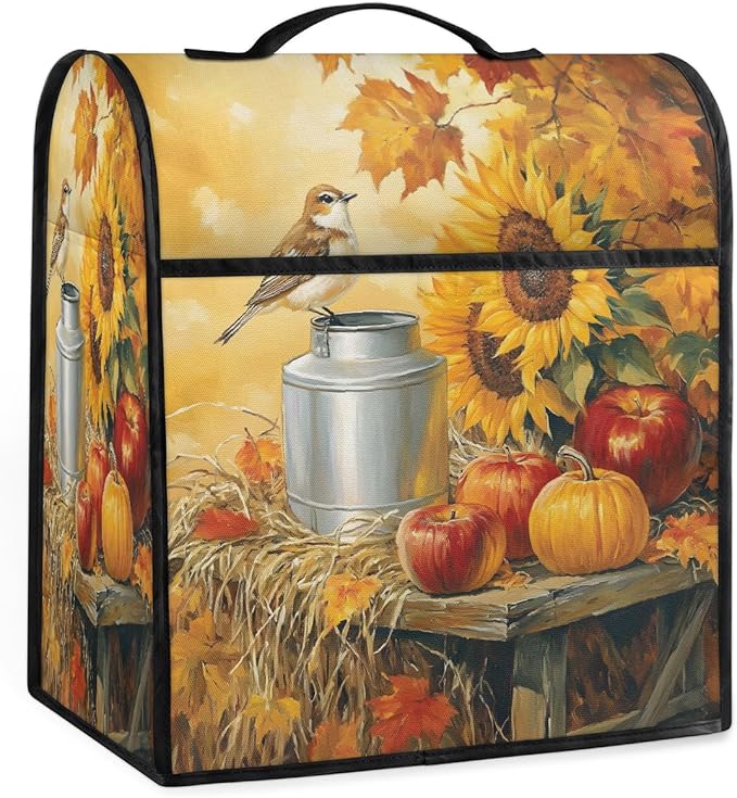 cfpolar Kitchen Aid Mixer Cover Compatible with 6-8 Quarts Sunflower Bird Autumn Stand Mixer Cover Kitchen Aid Mixers Accessories Appliance Organizer Bag Dust Covers with Zipper Pocket