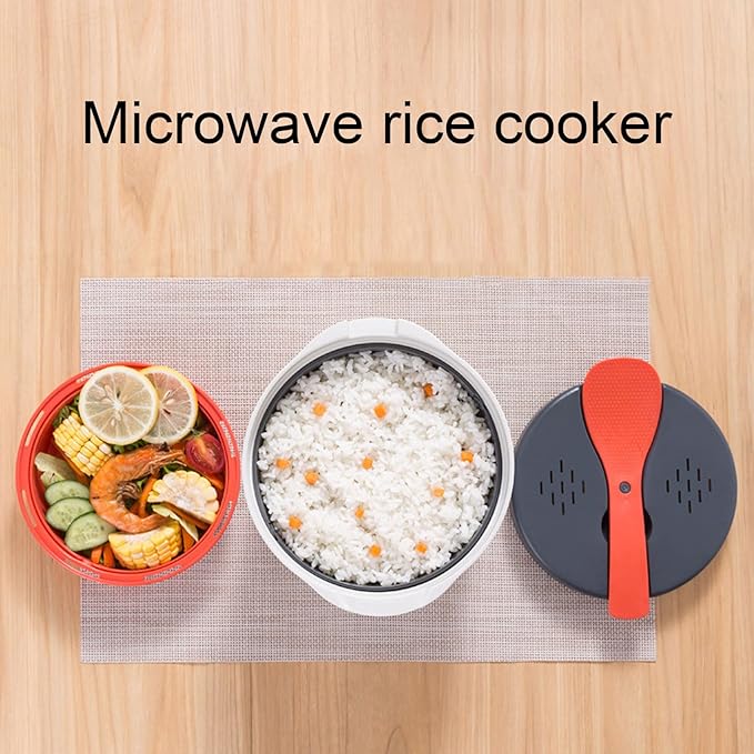 Microwave Rice Cooker Steamer Microwave Rice Steamer Portable Microwave Vegetables Cooker for Rice and Vegetables