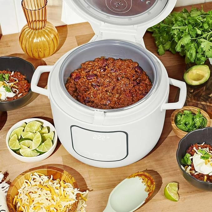 B- 14-Cup Cooked Electric Rice &amp Grain Cooker 6-Cup Uncooked Capacity Ceramic Nonstick Coating Multi-Grain Cooking Automatic Keep Warm (White Icing)