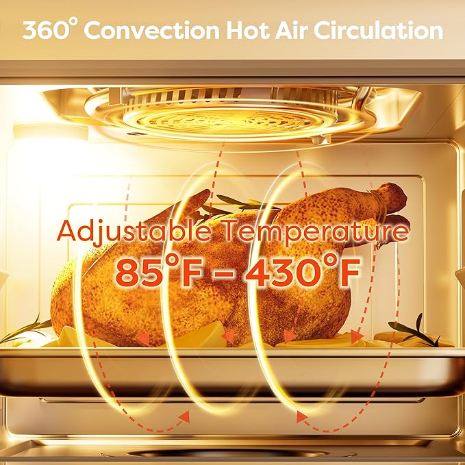 CIARRA 12-in-1 Countertop Steam Oven with Air Fryer 25.4QT Steam Air Fryer Combo Nosh Oven Pro - Convection Toaster Bake Self-Clean Dehydrate Ferment White