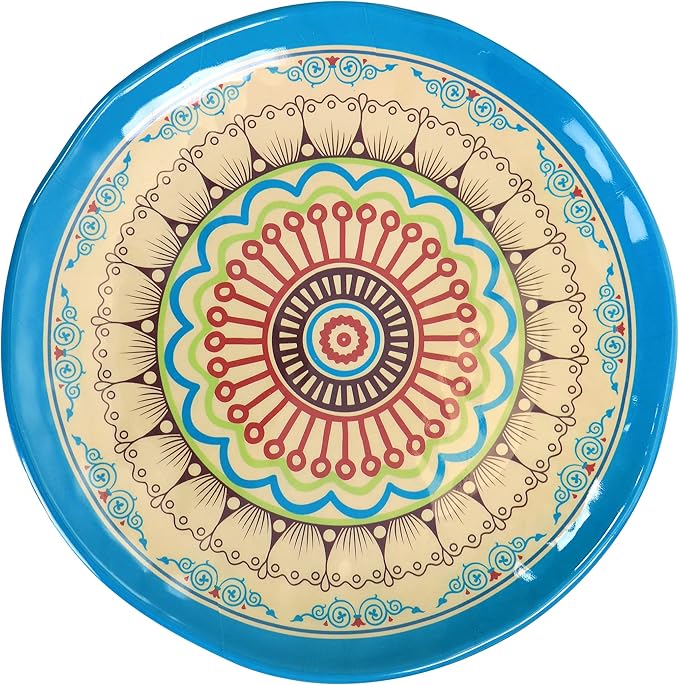 Elama Camilla 12 Piece Melamine Dinnerware Set Multi Colored