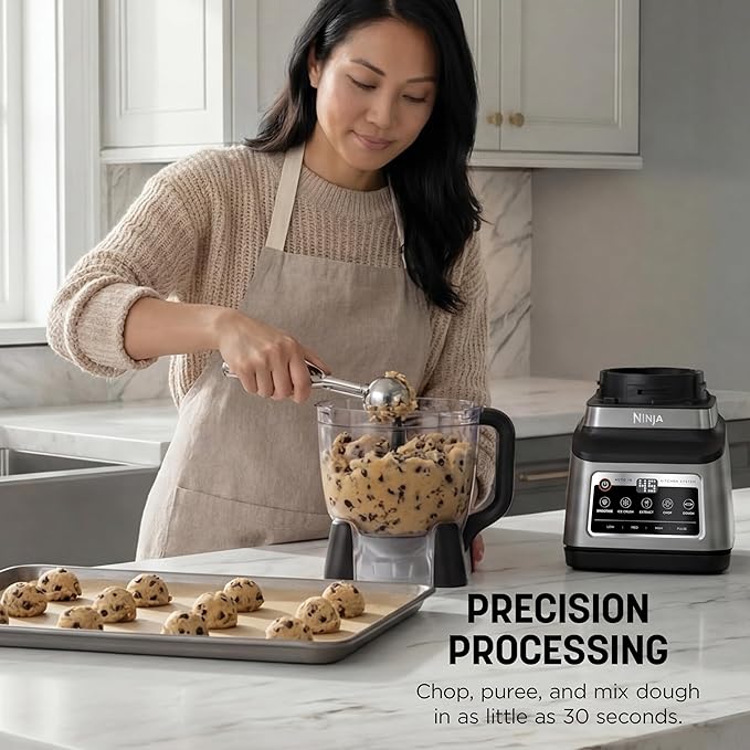 Ninja BN801 Professional Plus Kitchen System 1400 WP 5 Functions for Smoothies Chopping Dough &amp More with Auto IQ 72-oz.* Blender Pitcher 64-oz. Processor Bowl (2) 24-oz. To-Go Cups Grey