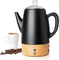 Moss &amp Stone 10 Cup Black Percolator Coffee Pot Electric Stainless Steel Coffee Percolator Electric With Keep Warm Function Classic Perculator Pot With Removable Basket for Home or Office