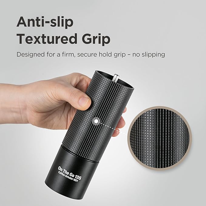 Manual Coffee Grinder - Stainless Steel Conical Burr with Adjustable Setting Double Bearing - Max Capacity 0.88oz Hand Grinder for Home Travel and Camping and Gift
