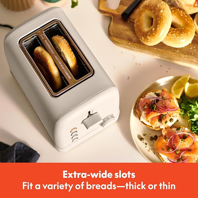 bella 2 Slice Toaster 6 Setting Shade Control w Reheat Cancel Bagel &amp Defrost Buttons Removable Crumb Tray Anti Jam &amp Auto Shutoff Auto Centering Guides &amp Cord Wrap 900 Watt Oatmil
