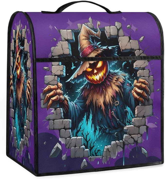 cfpolar Kitchen Aid Mixer Cover Compatible with 6-8 Quarts Halloween Pumpkin Monster Stand Mixer Cover Kitchen Aid Mixers Accessories Appliance Organizer Bag Dust Covers with Zipper Pocket