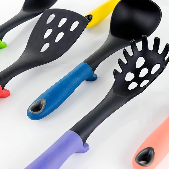 MegaChef Nylon Tool Cookware Utensil Set 7 Piece Assorted Multi-Color