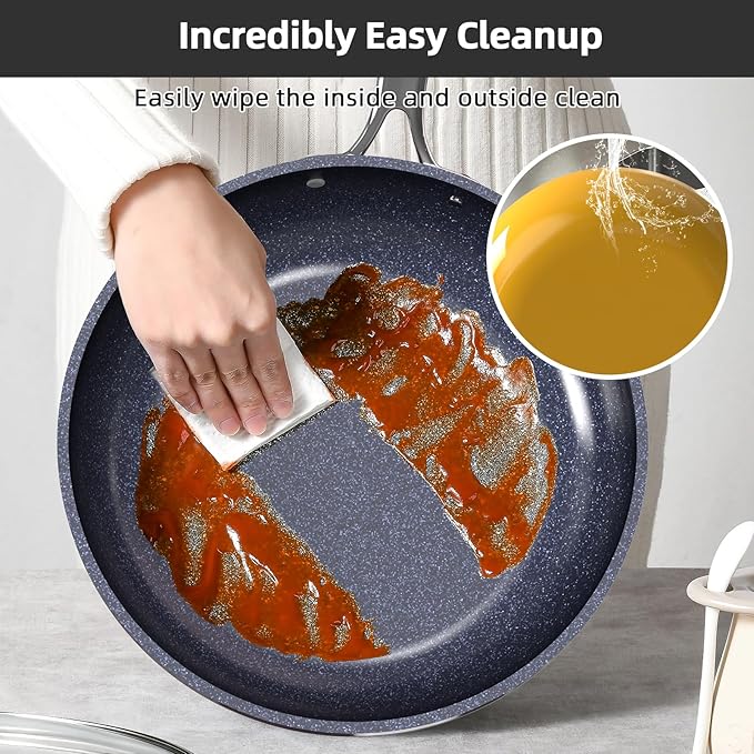 Nuwave Lux 13pc Forged Lightweight Cookware Set PFAS Free Healthy G10 Duralon Ceramic Coating Ultra Non-Stick Stay-Cool Handles Works on All Cooktops &amp Induction Ready