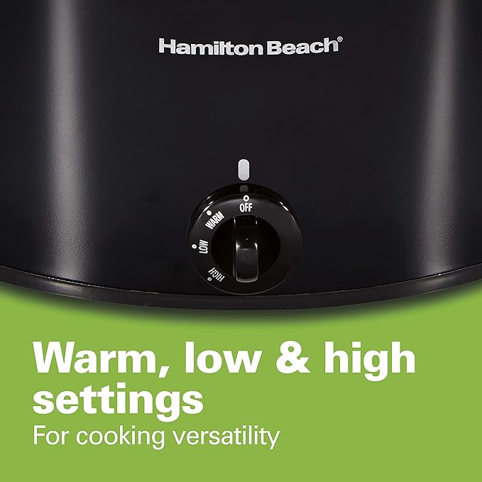 Hamilton Beach Slow Cooker Extra Large 10 Quart Black (33195) &amp Power Elite Wave Action Blender-for Shakes and Smoothies Puree Crush Ice 40 Oz Glass Jar Black (58148A)
