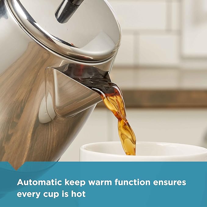 Farberware Electric Coffee PercolatorFCP240Stainless Steel BasketAutomatic Keep WarmNo-Drip Spout4 CupBlack/Silver(Pack of 6)