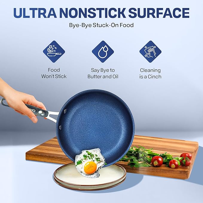 Granitestone 20 Pc Kitchen Pots and Pans Set Non Stick Cookware Set Kitchen Cookware Sets with Cooking Utensils and Bakeware Set Made Without PFOA and PFOS Oven and Dishwasher Safe