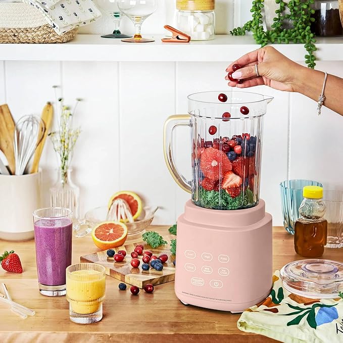 High Power Countertop Blender System with Multiple Speeds Ice Crushing Smoothie and Chopping Functions 50 oz Jar and 20 oz Single Serve Cup (Rose)