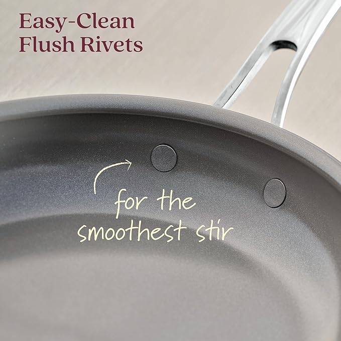 Anolon EverLast Ceramic Nonstick Frying Pans/Skillets Clad Induction 3 Piece Set 8.5 Inch 10 Inch and 12.25 Inch Open Fry Pans - Stainless Steel