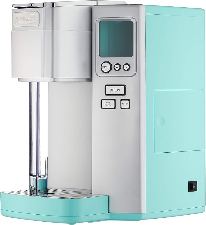 Cuisinart Coffee Maker Single Serve 72-Ounce Reservoir Coffee Machine Programmable Brewing &amp Hot Water Dispenser Stainless Steel Robins Egg Blue