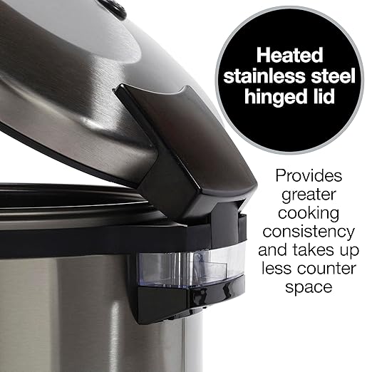 Proctor Silex Commercial 37560R Rice Cooker/Warmer 60 Cups Cooked Rice Capacity Nonstick Inner Pot Hinged Lid Stainless Steel Housing Conforms to NSF