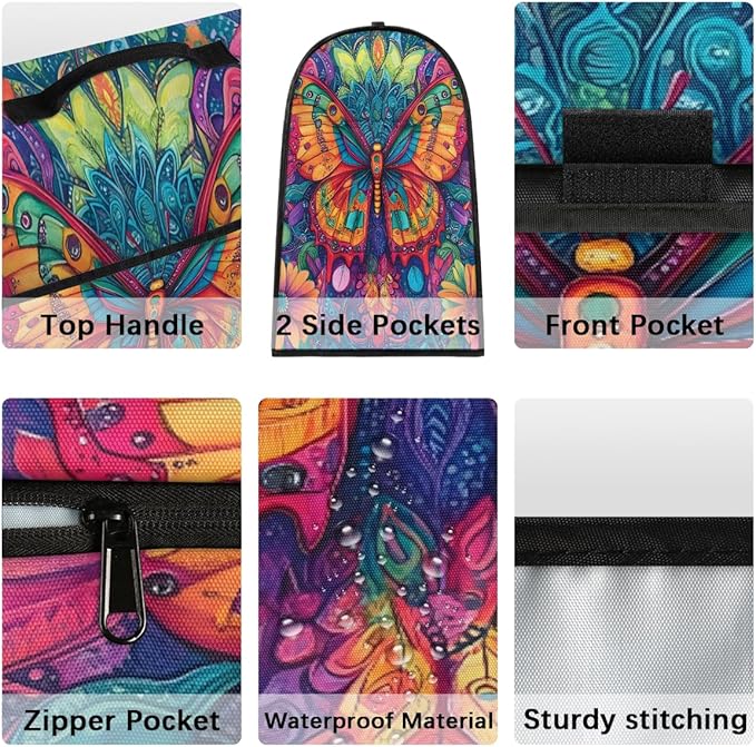 Kitchen Aid Mixer Cover Animal Butterfly Color Flowers Stand Mixer Cover Compatible with 6-8 Quarts Stand Mixers Dust Covers with Zipper Pocket Foldable Washable Kitchen Aid Organizer Bag