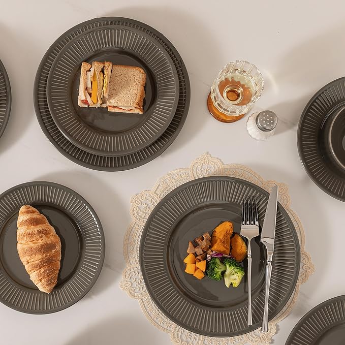 Dinnerware sets plates and bowls sets modern platesCeramic Dinnerware Sets12 Pieces Porcelain Lightweight PlatesScratch Resistant Dish Set (style - 14 4 - Set (12pcs))
