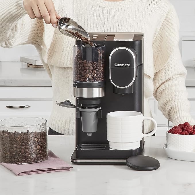 Cuisinart Single Serve Coffee Maker + Coffee Grinder 48-Ounce Removable Reservoir Black DGB-2 &amp GTF Gold Tone Coffee Filter 10-12 Cup Cone Burr Mill