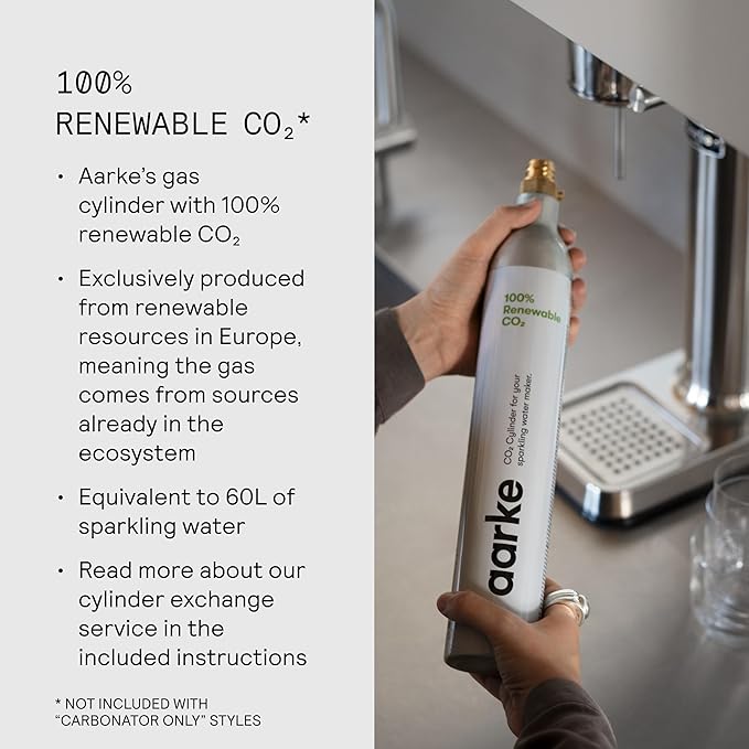 Aarke Carbonator lll Sparkling &amp Carbonation Water Machine Stainless Steel with PET BPA-Free Reusable Bottle Volume 1L/34 fl oz (Sand)