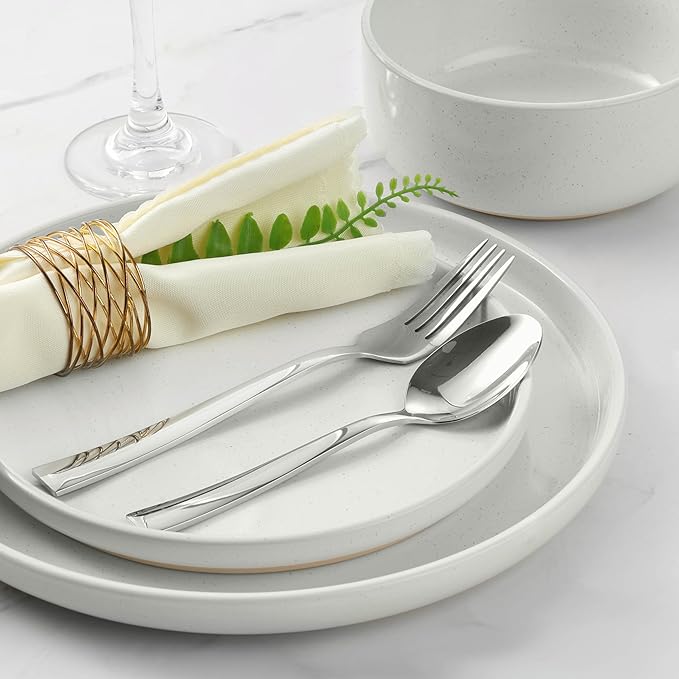LIANYU Dinnerware Sets 12 Piece Plates and Bowls Set for 4 Ceramic Dishware Dishes Set Scratch Resistant Kitchen and Dining Stoneware Plates Microwave &amp Dishwasher Safe Snowy White