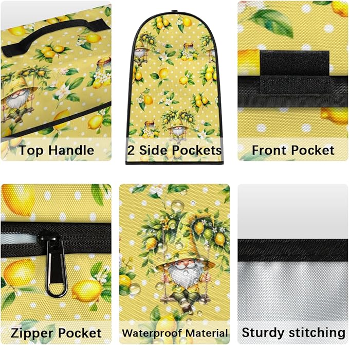 cfpolar Kitchen Aid Mixer Cover Compatible with 6-8 Quarts Yellow Lemon Flowers Stand Mixer Cover Kitchen Aid Mixers Accessories Appliance Organizer Bag Dust Covers with Zipper Pocket