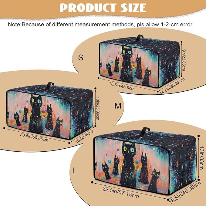 Doojoayie Cute Black Cat Toaster Cover 4 Slice Appliance Covers for Kitchen Counter 18.5x14.5x 9 Universal Fit Dustproof Protector as Kitchen Decorations