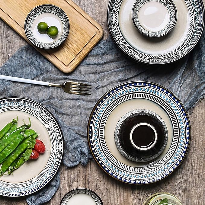 Ceramic Dinnerware Set Relief Craft Dinnerware Set With Dinner Plates Bowls And Mugs Plate Set