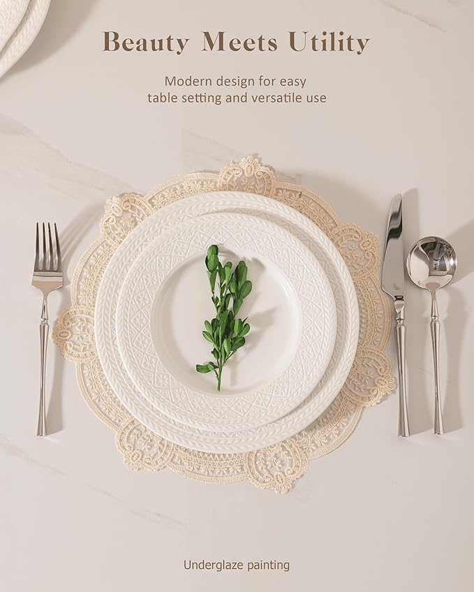 Dinnerware sets plates and bowls sets modern platesCeramic Dinnerware Sets12 Pieces Porcelain Lightweight PlatesScratch Resistant Dish Set (style - 13 4 - Set (12pcs))