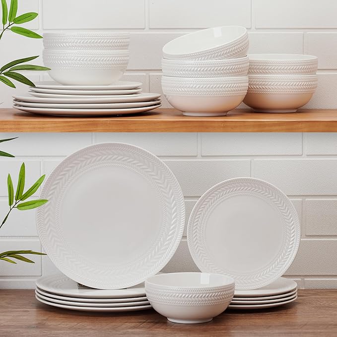 Pfaltzgraff Josephine 24 piece Dinnerware Set Service for 8 White