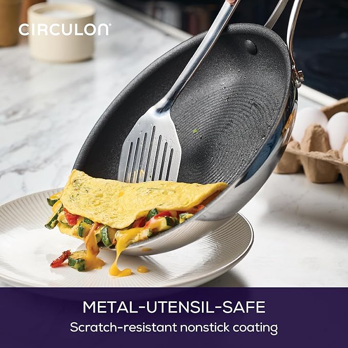Circulon Scratch Defense Stainless Steel Pan Set: 4 Piece Induction Hob Pan Set with Extreme Non Stick Induction &amp All Hob Suitable