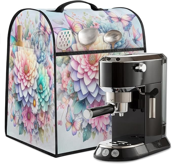 Kitchen Aid Mixer Cover Rainbow Flower Stand Mixer Cover Compatible with 6-8 Quarts Stand Mixers Dust Covers with Zipper Pocket Foldable Washable Kitchen Aid Organizer Bag