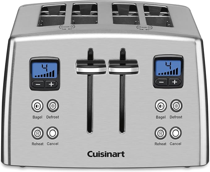 Cuisinart CPT-435P1 4-Slice Countdown Motorized Toaster Stainless Steel &amp SCO-60 Deluxe Electric Can Opener Quality-Engineered Motor System Allows you to Open Any Size Can Stainless Steel