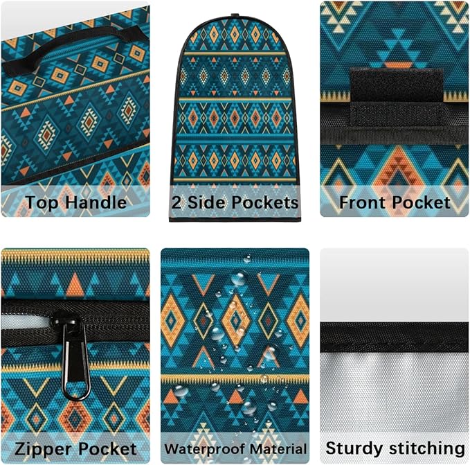 Kitchen Aid Mixer Cover Mandala Ethnic Geometry Stand Mixer Cover Compatible with 6-8 Quarts Stand Mixers Dust Covers with Zipper Pocket Foldable Washable Kitchen Aid Organizer Bag